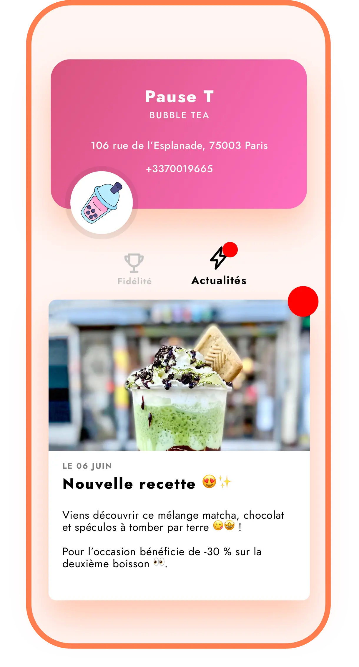 Illustration des notifications (push et internes) sont instantanément envoyées à vos clients